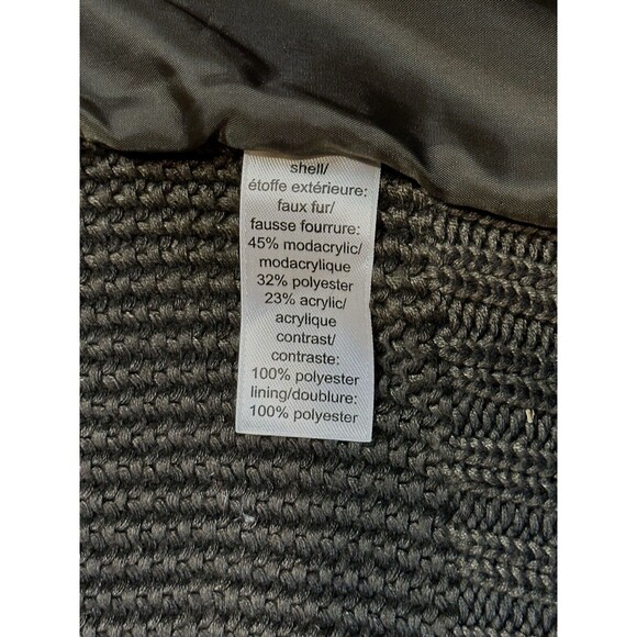 Maurices faux fur Vest size L Open Front Gray Black Knit Back soft sleeveless - Picture 12 of 14